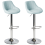 Beliani Set of 2 Bar Stools LUCCA Fabric Swivel Light Blue 1