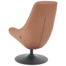 Swivel Armchair MARSTRAND Faux Leather Brown