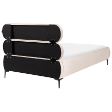 Bed Velvet LESSAY 120 x 200 cm (EU Small Double) Light Beige