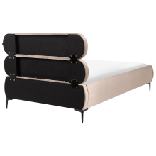 Bed Velvet LESSAY 120 x 200 cm (EU Small Double) Taupe