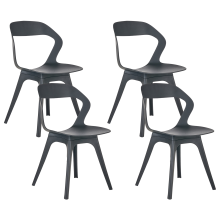 Set of 4 Garden Chairs LACHANIA Black