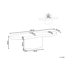 Coffee Table CONZA 57 cm 120 cm White Terrazzo