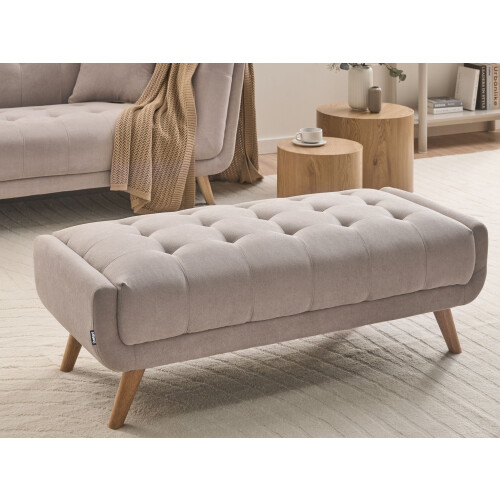 Beliani Ottoman HABO Fabric Taupe 1