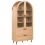 Beliani Glass Display Cabinet LACHINE 80 cm Light Brown 1