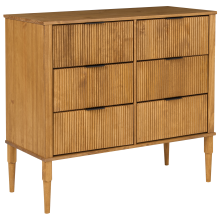 6 Drawer Chest TAURIAC Pine Wood Light Brown