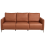 Beliani Sofa 3 Seater CILENS Fabric Golden Brown 1