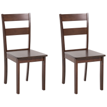 Set of 2 Dining Chairs GEORGIA Wood Dark Brown