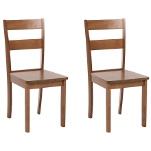 Set of 2 Dining Chairs GEORGIA Wood Brown