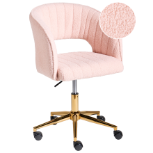Desk Chair KATONAH Boucle Pastel Pink