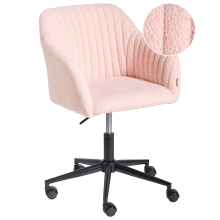Desk Chair VENICE Boucle Pastel Pink