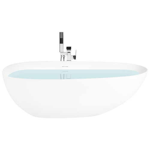 Beliani Freestanding Bathtub TURIA 1700 x 800 mm Solid Surface White