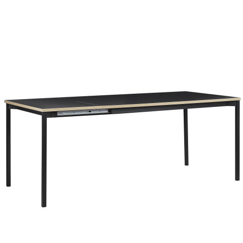 Beliani Extending Conference Table AVIS 90 cm 140/190 cm Black