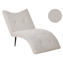 Chaise Longue QUILLY Corduroy Taupe