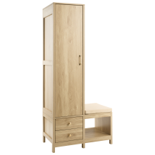 Hallway Wardrobe with Bench GRAFTON Light Brown