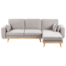 Corner Sofa Bed 3 Seater KAARINA Fabric Grey Left Hand