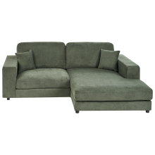 Corner Sofa 3 Seater LOFOTEN Fabric Green Left Hand