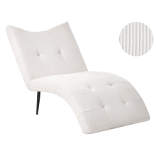 Chaise Longue QUILLY Corduroy Off-White