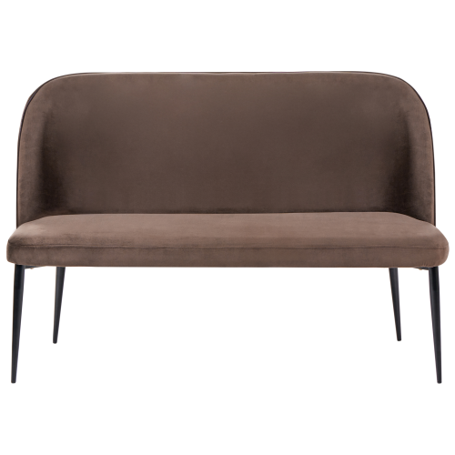 Beliani Dining Bench 2 Seater OSBY Velvet Dark Brown