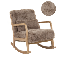 Rocking Chair SKOVDE Faux Fur Taupe