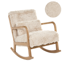 Rocking Chair SKOVDE Faux Fur Light Beige
