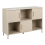 Beliani 3 Door Sideboard OMBURA Metal Beige 1