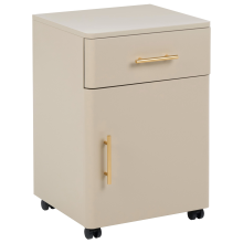 1 Drawer Bedside Table OMBURA Metal Beige
