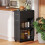 Homcom HOMCOM Rolling Storage Unit with Drawer Surface Top and 4 Wheels, Black 2