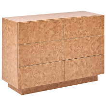 6 Drawer Chest WOODEND Burl Effect