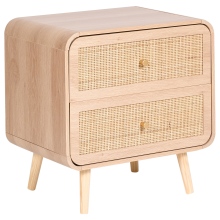 2 Drawer Bedside Table SCONE Light Brown