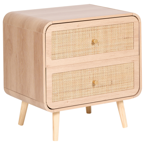 Beliani 2 Drawer Bedside Table SCONE Light Brown