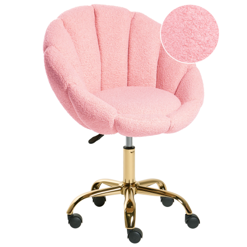 Beliani Desk Chair ANNABELLE Boucle Pink