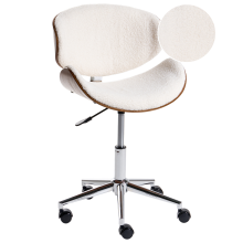 Desk Chair ROTTERDAM Boucle White
