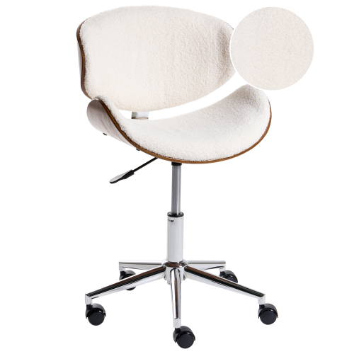 Beliani Desk Chair ROTTERDAM Boucle White