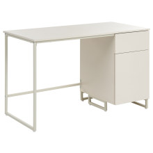 Home Office Desk LEXTON 120 cm 60 cm with Drawers Light Beige
