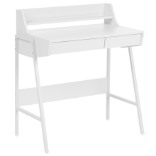 Home Office Desk with Hutch BROXTON 77 cm 46 cm White