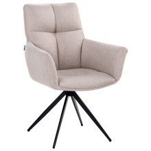 Dining Chair Swivel CORBIE Fabric Beige