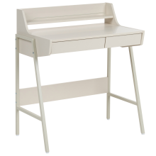 Home Office Desk with Hutch BROXTON 77 cm 46 cm Light Beige