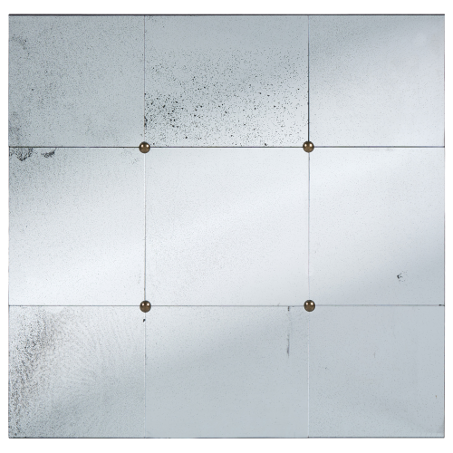 Beliani Wall Mirror RIMONT 80 cm 80 cm Glass Black