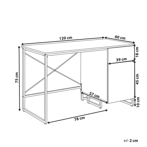 Beliani Home Office Desk LEXTON 120 cm 60 cm White 2
