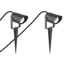 Set of 2 Outdoor Spike Lights LUSSA LED Black