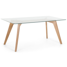 Dining Table HUDSON II Transparent 180 cm 90 cm Glass