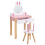 Beliani Kids Vanity Table with Chair LENAH Pink 4