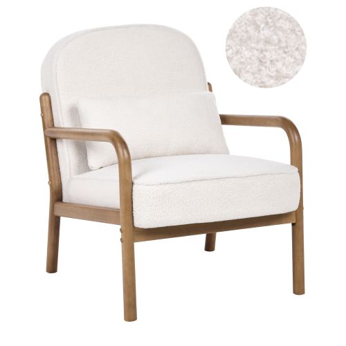 Beliani Armchair SELDE Boucle Off-White