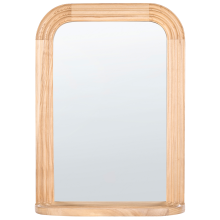 Wall Mirror with Shelf RISCLE 62 cm 85 cm Paulownia Wood Brown