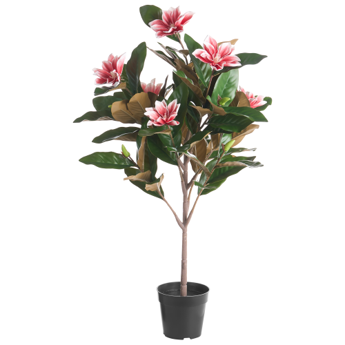 Beliani Artificial Plant MAGNOLIA TREE 90 cm Red