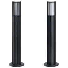Set of 2 Outdoor Bollard Lamps ERNAN Black