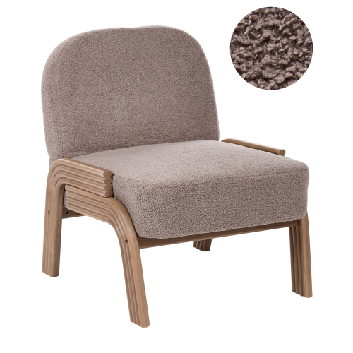 Beliani Armchair ORTEN Boucle Taupe