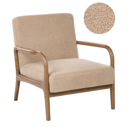 Beliani Armchair SENNELS Boucle Beige