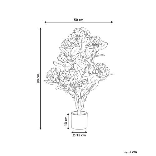 Beliani Artificial Plant HORTENSIUM 90 cm Pink 2