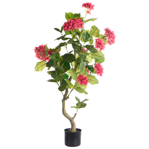 Beliani Artificial Plant HORTENSIUM 120 cm Red